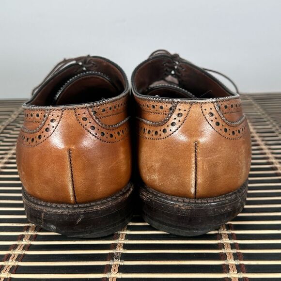 Allen Edmonds Sanford Walnut Brogue Cap Toe Leather Derby Dress Shoes Size 9.5
